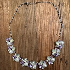 Elegant Silver and Purple Necklace